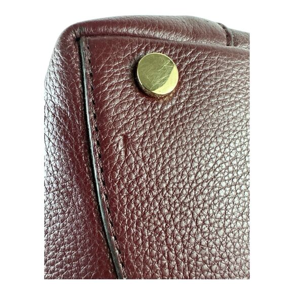 Michael Kors Raven Large Pebble Leather Shoulder Handbag Tote Purse Maroon EUC - Picture 15 of 15